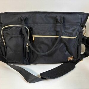 Black Laptop Bag with Gold Accents